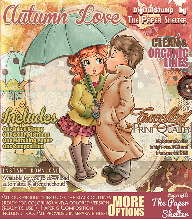 Autumn Love - Digital Stamp