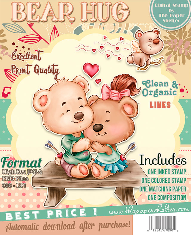 Bear Hug - Digital Stamp