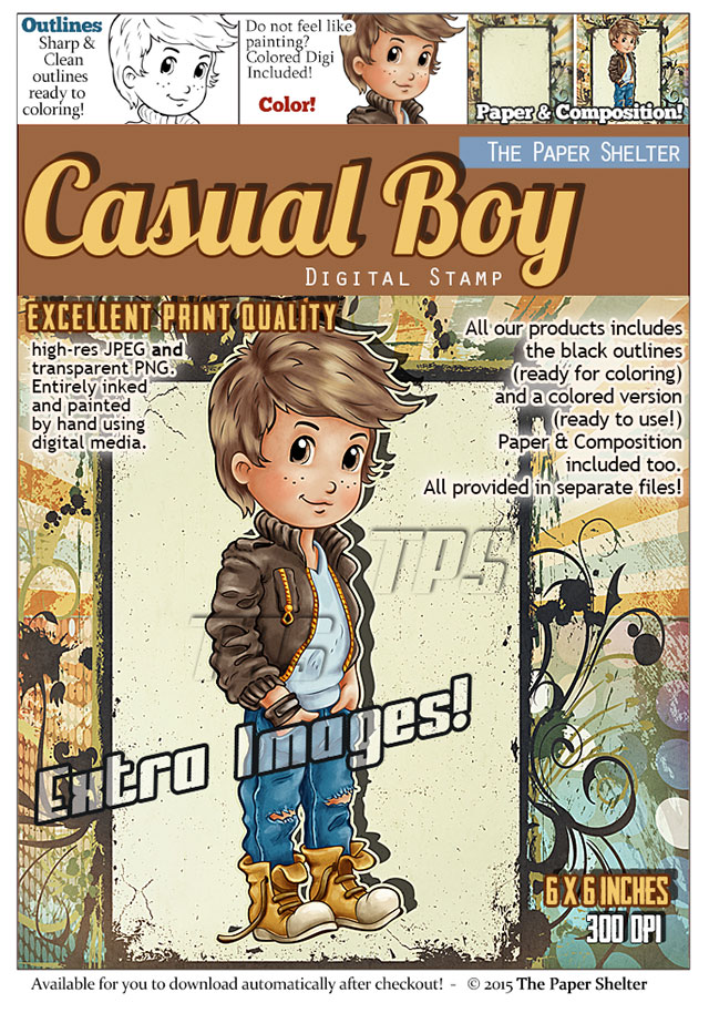 Casual Boy - Digital Stamp