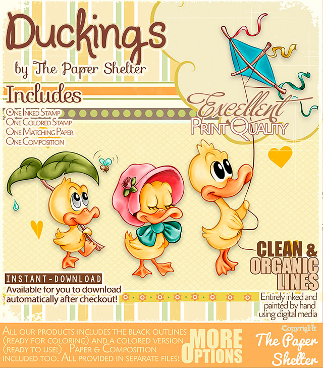 Ducklings - Digital Stamp - Click Image to Close