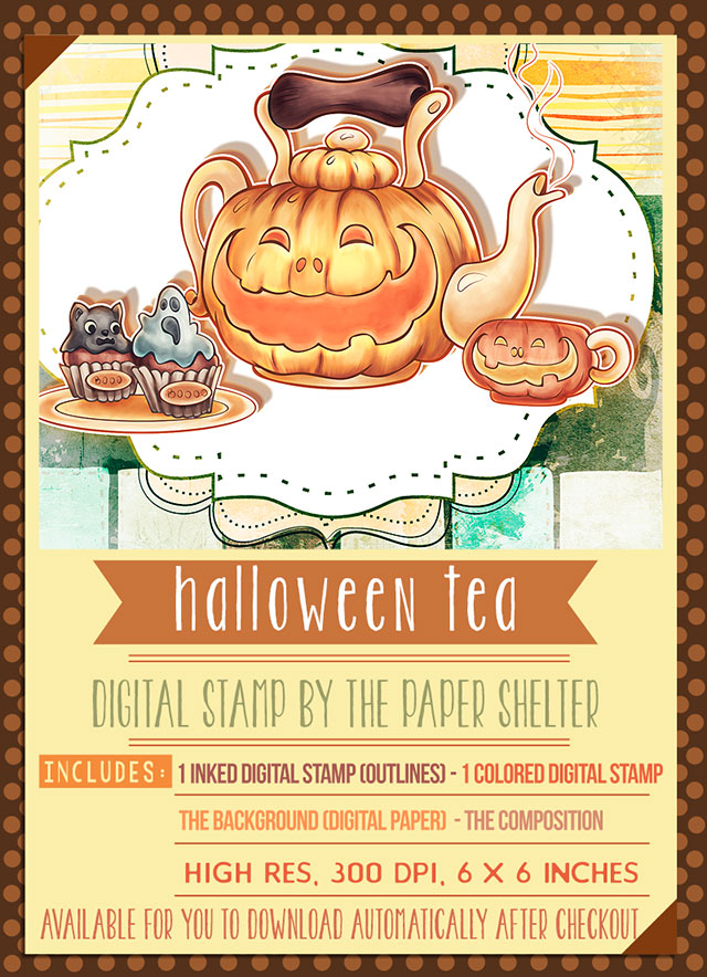 Halloween Tea - Digital Stamp
