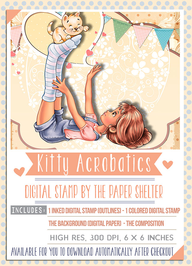 Kitty Acrobatics - Digital Stamp