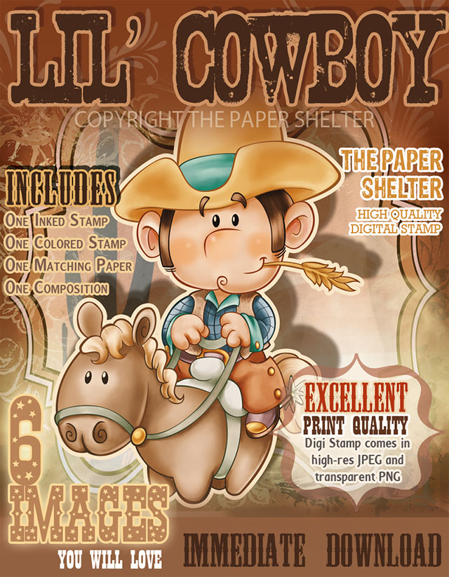 Lil' Cowboy - Digital Stamp