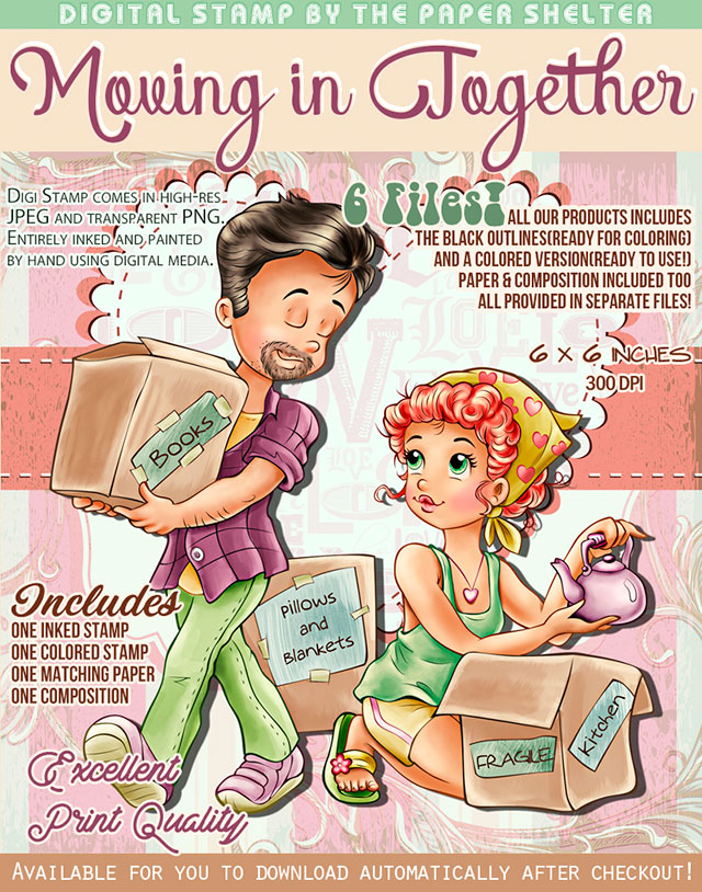 Moving in Together - Digital Stamp