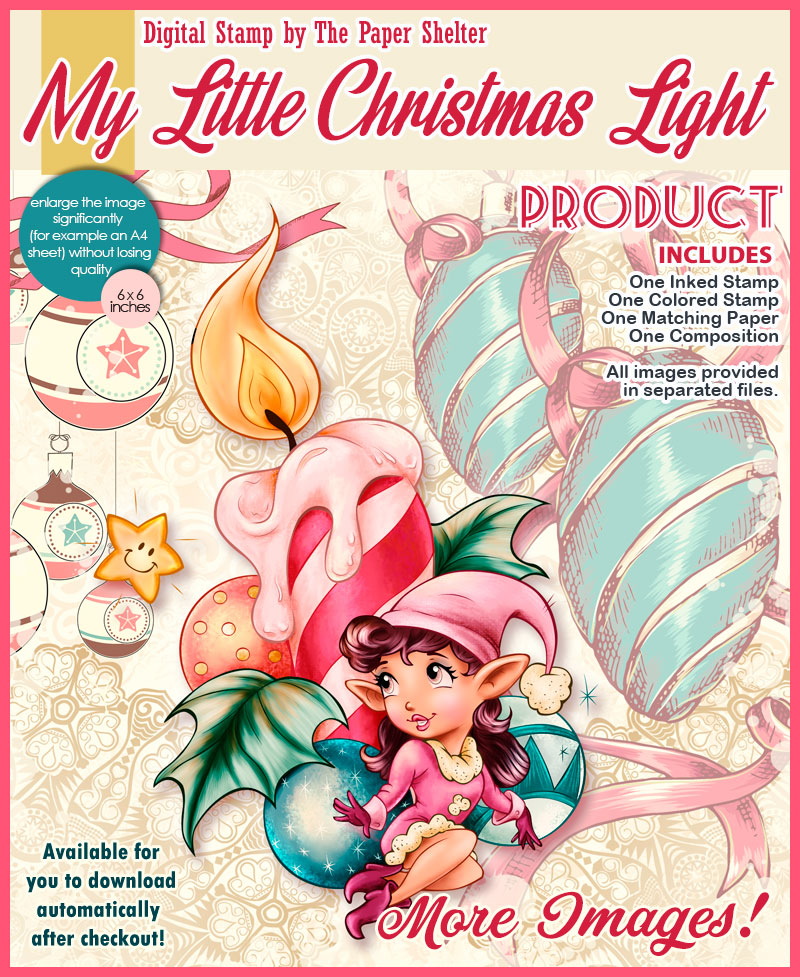 My Little Christmas Light - Digital Stamp