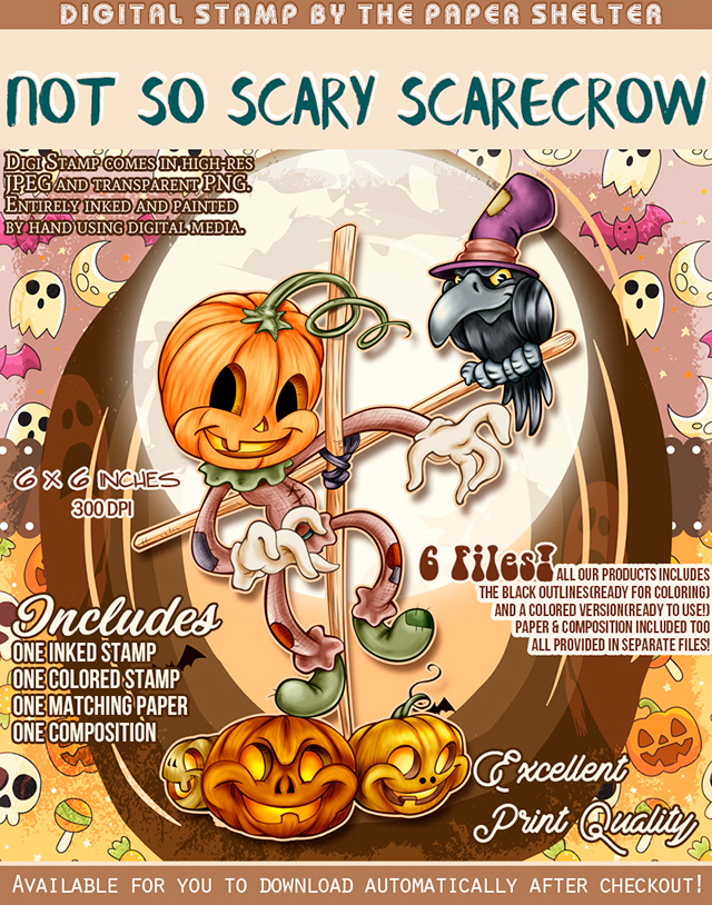 Not so scary Scarecow - Digital Stamp