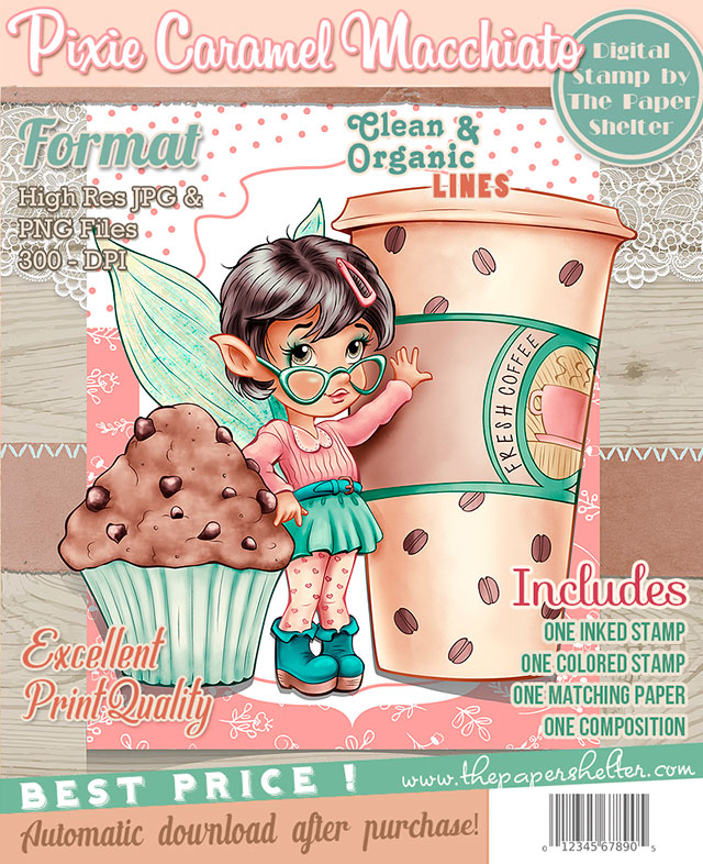 Pixie Caramel Macchiato - Digital Stamp