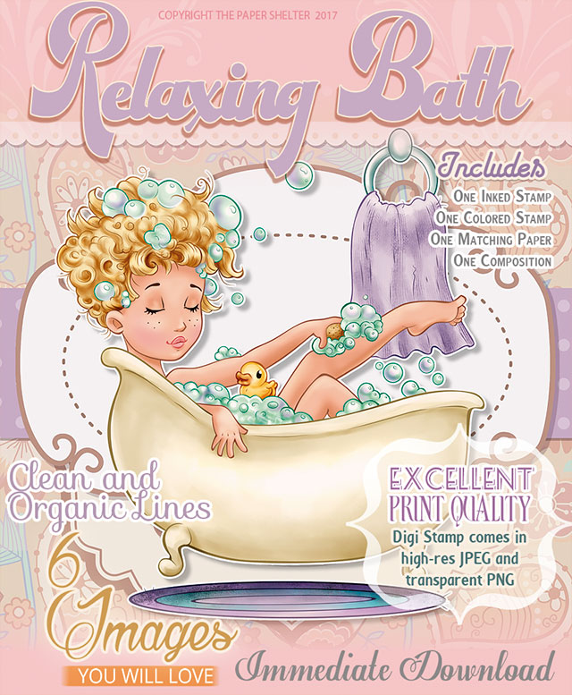 Relaxing Bath - Digital Stamp