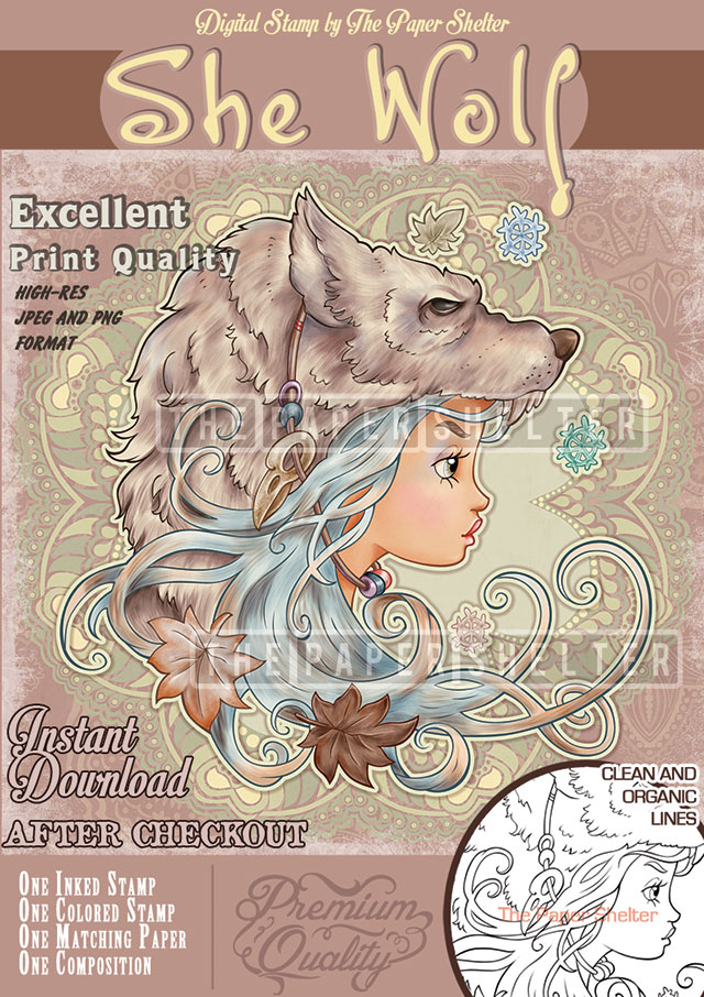 She Wolf - Digital Stamp
