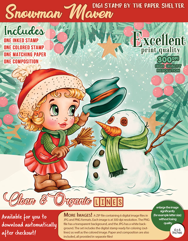 Snowman Maven - Digital Stamp