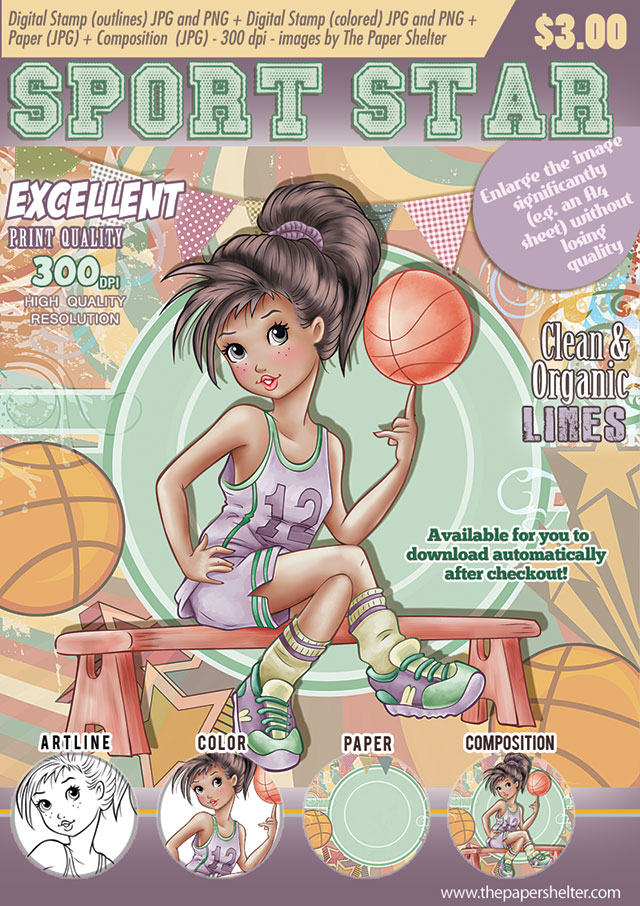 Sport Star - Digital Stamp