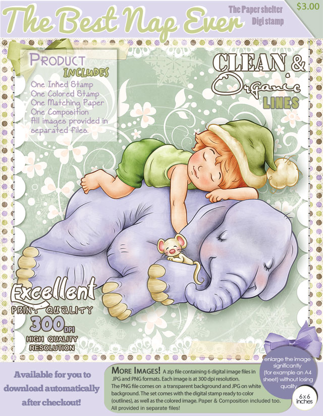 The Best Nap Ever! - Digital Stamp