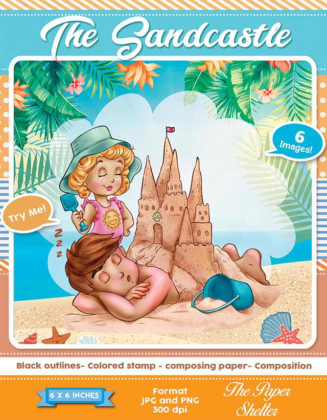 The Sandcastle - Digital Stamp