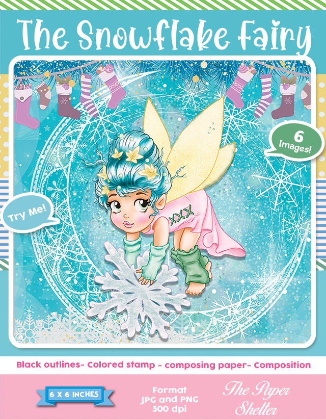 The Snowflake Fairy - Digital Stamp