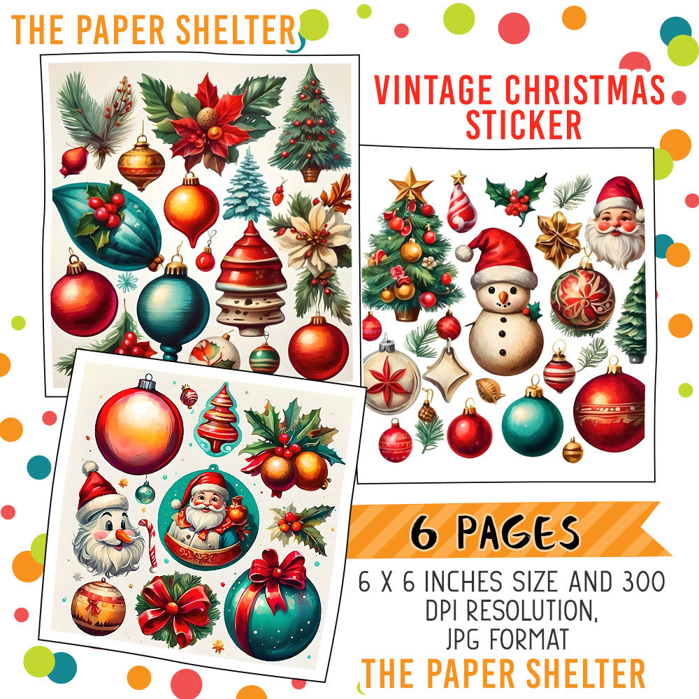 Vintage Christmas Sticker Collection